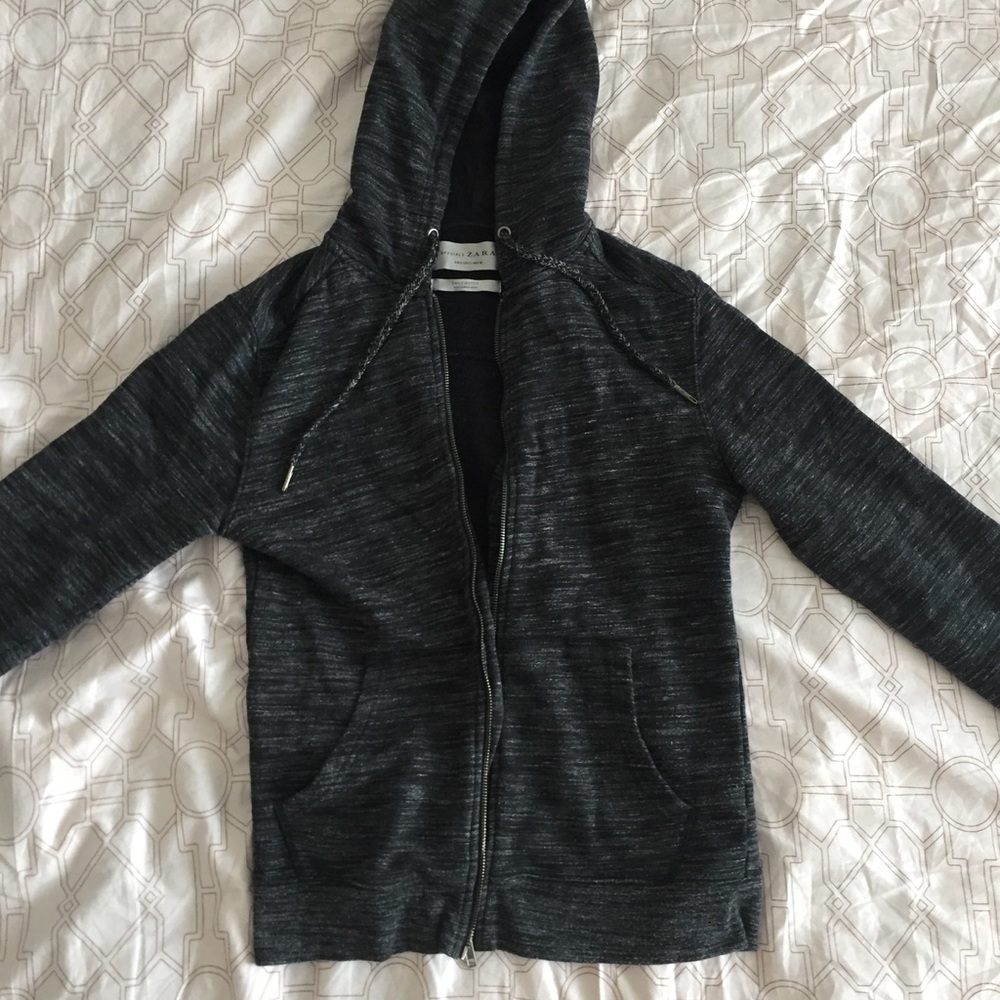 Zara black small zip up hoodie
